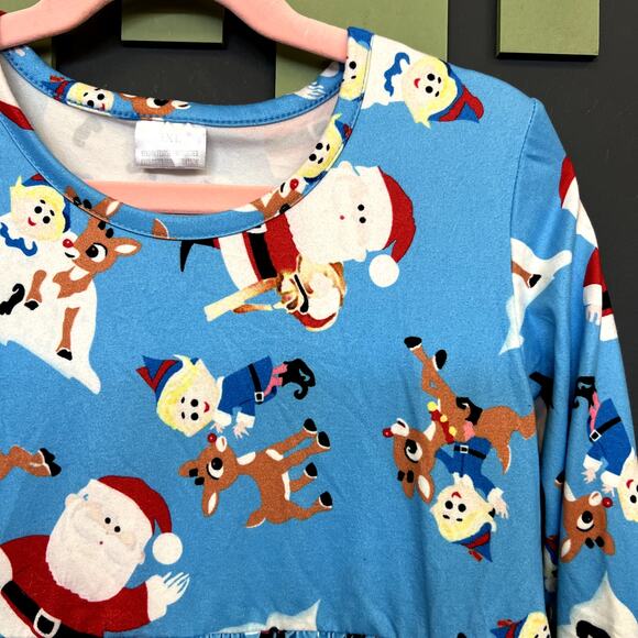 Girls Ruffle Christmas Dress Size 7/8 - Picture 2 of 2